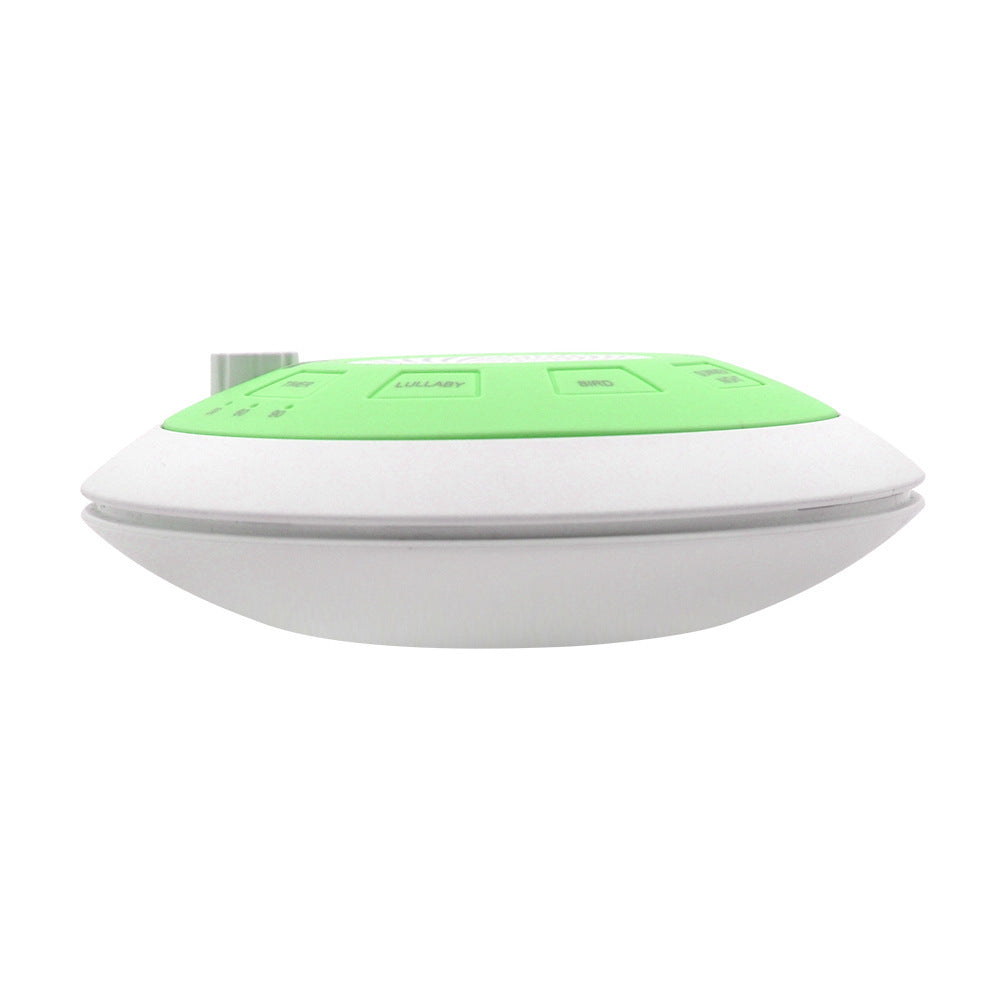 HKM-822803 Rechargeable White Noise Sleep Aid Device with Music Function - Blue and Green Flying Saucer Design
