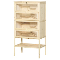 HKM-8229437 5-Tier Wooden Hamster and Small Animal Cage with Openable Top and Storage Shelf