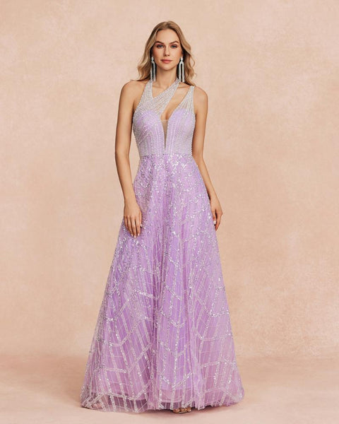 HKM-822995 Elegant Purple Ladies' Dress EZ25007 for Special Occasions