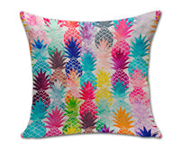 HKM-822995 Pineapple Pattern Cotton Linen Throw Pillow Cover for Home and Office Decor