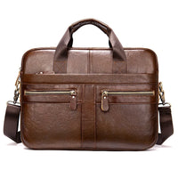 HKM-822995 Waterproof Leather Laptop Bag for Men - Stylish Soft-Sided Briefcase for Professionals