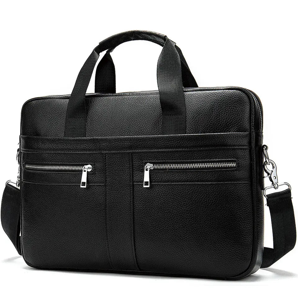 HKM-822995 Waterproof Leather Laptop Bag for Men - Stylish Soft-Sided Briefcase for Professionals