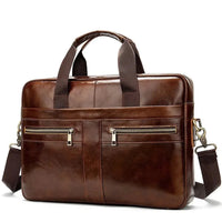 HKM-822995 Waterproof Leather Laptop Bag for Men - Stylish Soft-Sided Briefcase for Professionals