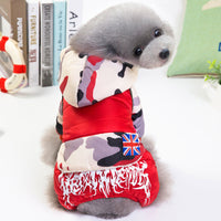 HKM-8230205 Padded Four-Legged Dog Coat in Red and Blue - Casual Fit, Sizes 10-18