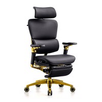 HKM-823059 Ergonomic Black Leather Office Chair with 7D Adjustable Armrests