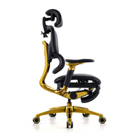 HKM-823059 Ergonomic Black Leather Office Chair with 7D Adjustable Armrests