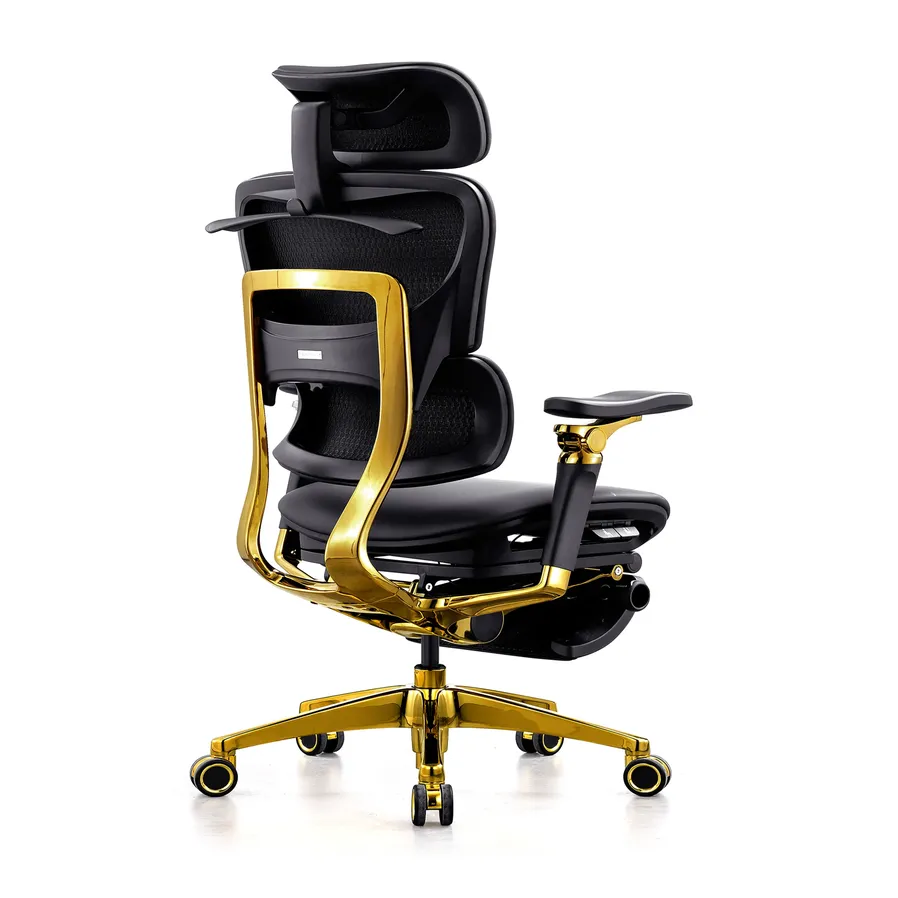 HKM-823059 Ergonomic Black Leather Office Chair with 7D Adjustable Armrests