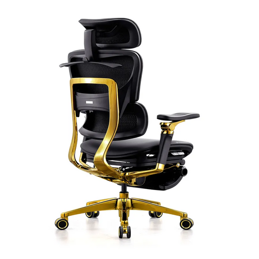 HKM-823059 Ergonomic Black Leather Office Chair with 7D Adjustable Armrests