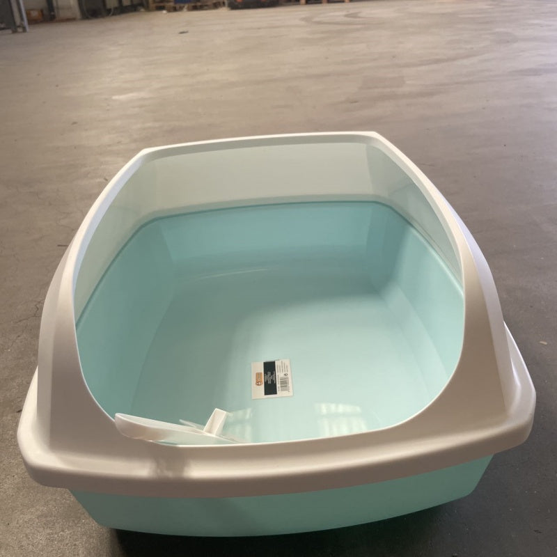 HKM-8231229 Semi-Enclosed Cat Litter Box with Privacy Shield for Easy Cleaning and Odor Control