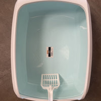 HKM-8231229 Semi-Enclosed Cat Litter Box with Privacy Shield for Easy Cleaning and Odor Control