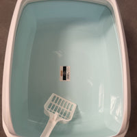 HKM-8231229 Semi-Enclosed Cat Litter Box with Privacy Shield for Easy Cleaning and Odor Control