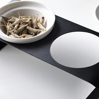 HKM-8231613 Double Bowl Dog Bowl Set with Iron Frame and Ceramic Bowls for Cats