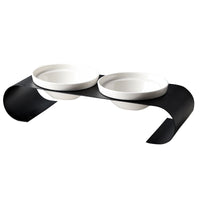 HKM-8231613 Double Bowl Dog Bowl Set with Iron Frame and Ceramic Bowls for Cats