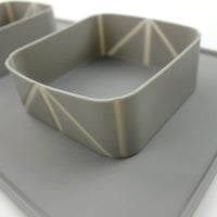 HKM-8231741 Folding Silicone Pet Bowl for Dogs and Cats - Mint Green & Gray, Portable with Storage Bag
