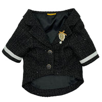 HKM-8232125 Casual Black Polyester Jacket for Small to Medium Dogs, Ideal for Pomeranians and Schnauzers