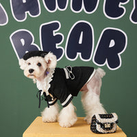 HKM-8232125 Casual Black Polyester Jacket for Small to Medium Dogs, Ideal for Pomeranians and Schnauzers