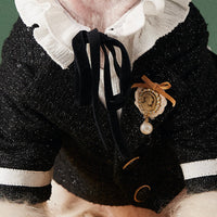HKM-8232125 Casual Black Polyester Jacket for Small to Medium Dogs, Ideal for Pomeranians and Schnauzers