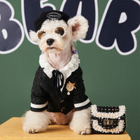 HKM-8232125 Casual Black Polyester Jacket for Small to Medium Dogs, Ideal for Pomeranians and Schnauzers