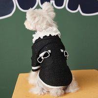 HKM-8232125 Casual Black Polyester Jacket for Small to Medium Dogs, Ideal for Pomeranians and Schnauzers