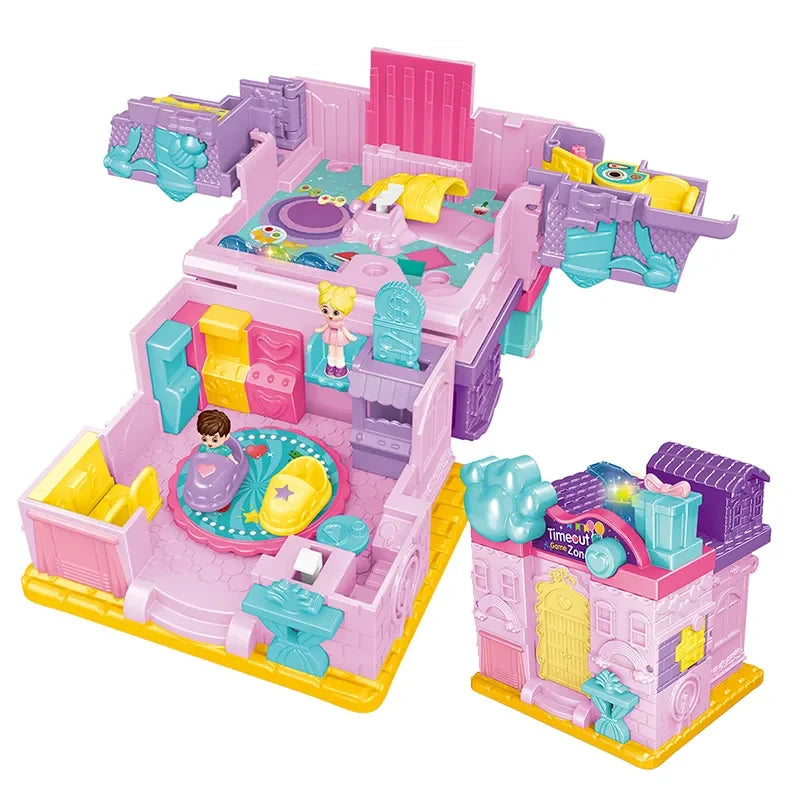 HKM-823251 Music and Light Iced Coffee Doll House Play Set for Kids, Treasure Box Gift for Girls Ages 5-7
