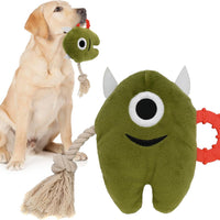 HKM-8233021 Durable Plush and Rope Dog Chew Toy for Interactive Play and Tugging Fun