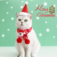 HKM-8233149 Warm Knitted Wool Pet Scarf with Snowflake and Plaid Patterns for Winter Wear