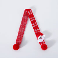 HKM-8233149 Warm Knitted Wool Pet Scarf with Snowflake and Plaid Patterns for Winter Wear