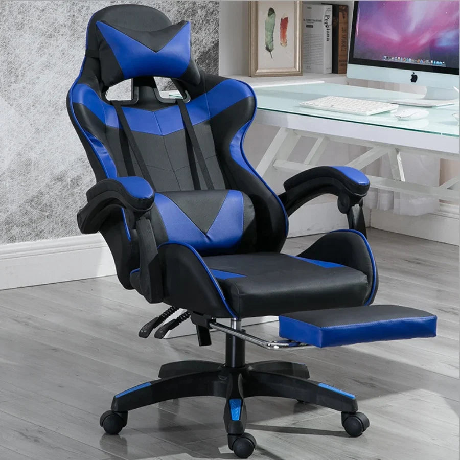 HKM-823315 Red and Black PU Leather Gaming Chair with Recline Function and Adjustable Footrest