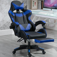 HKM-823315 Red and Black PU Leather Gaming Chair with Recline Function and Adjustable Footrest