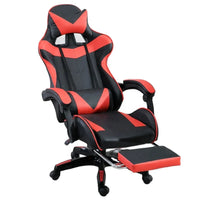 HKM-823315 Red and Black PU Leather Gaming Chair with Recline Function and Adjustable Footrest