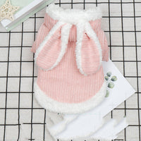HKM-8233917 Cozy Rabbit Design Dog Sweater for Autumn and Winter, Warm Cotton Pet Coat