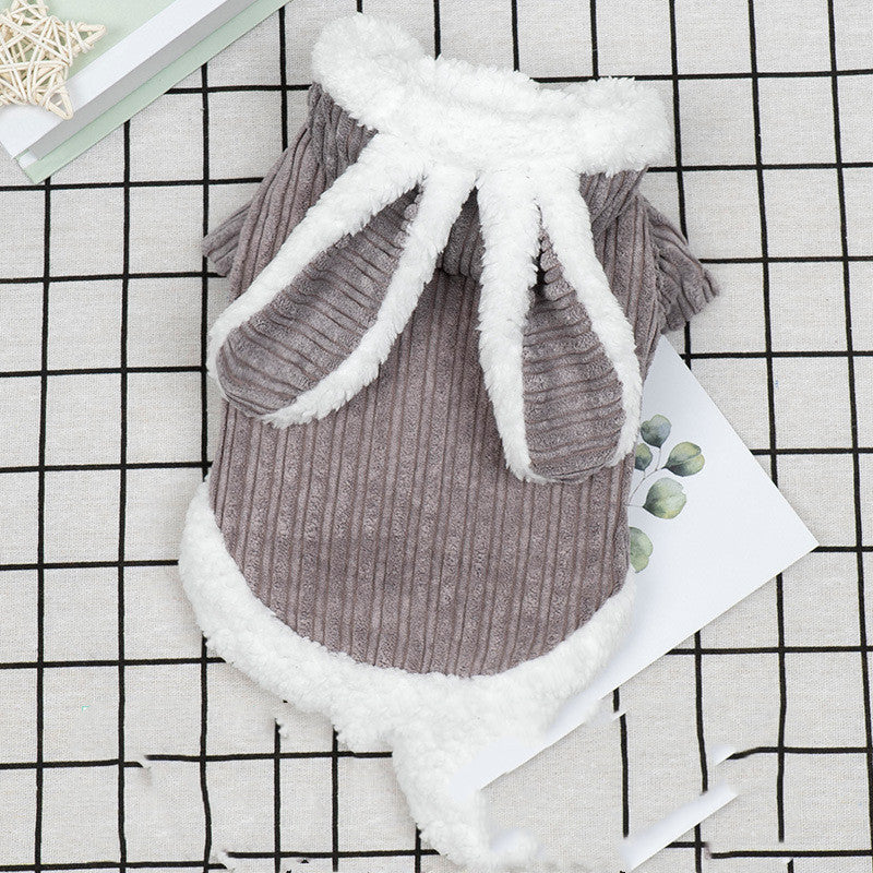 HKM-8233917 Cozy Rabbit Design Dog Sweater for Autumn and Winter, Warm Cotton Pet Coat