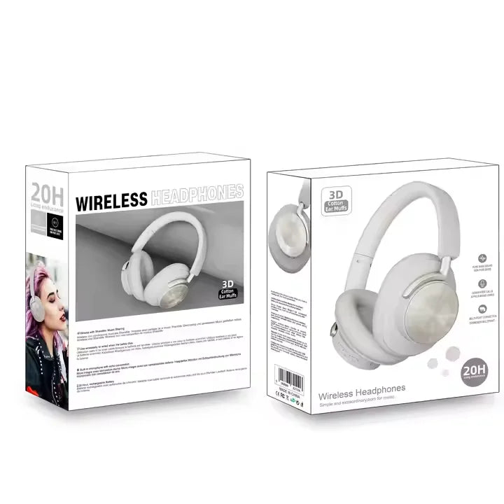 HKM-823443 Wireless Over-Ear Headphones with Built-in Microphone and Deep Bass for Sports and Travel