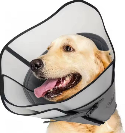 HKM-8235197 Pet Sterilization Adjustable Collar with Anti-Bite Ring, Double Layer, Casual Style, Polyester Material