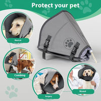 HKM-8235197 Pet Sterilization Adjustable Collar with Anti-Bite Ring, Double Layer, Casual Style, Polyester Material
