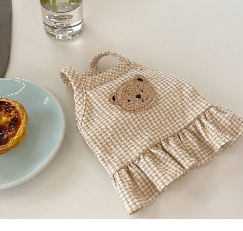 HKM-8236093 Cozy Coral Fleece Bear Plaid Vest for Dogs, Multiple Sizes Available