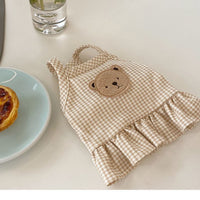 HKM-8236093 Cozy Coral Fleece Bear Plaid Vest for Dogs, Multiple Sizes Available