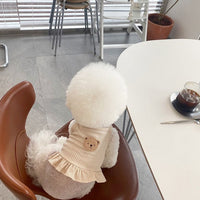 HKM-8236093 Cozy Coral Fleece Bear Plaid Vest for Dogs, Multiple Sizes Available