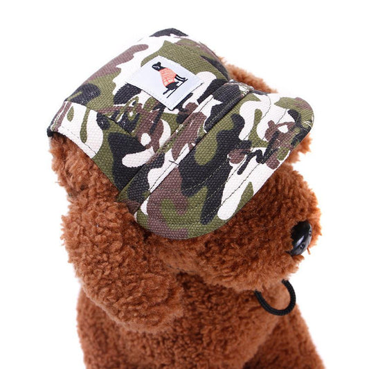 HKM-823635 Dog Sunshade Hat for Small to Large Breeds - Adjustable Canvas and Breathable Oxford Cloth, Multiple Colors Available
