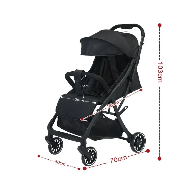 HKM-823635 Stylish Baby Stroller with Carbon Steel Frame and Durable Powder Coating