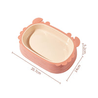 HKM-8237501 Crab-Shaped Slow Feed Double Cat Bowl - Removable Design in Gray, Pink, Green