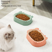 HKM-8237501 Crab-Shaped Slow Feed Double Cat Bowl - Removable Design in Gray, Pink, Green