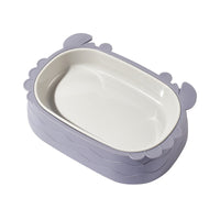 HKM-8237501 Crab-Shaped Slow Feed Double Cat Bowl - Removable Design in Gray, Pink, Green