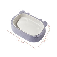 HKM-8237501 Crab-Shaped Slow Feed Double Cat Bowl - Removable Design in Gray, Pink, Green