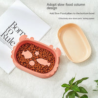 HKM-8237501 Crab-Shaped Slow Feed Double Cat Bowl - Removable Design in Gray, Pink, Green
