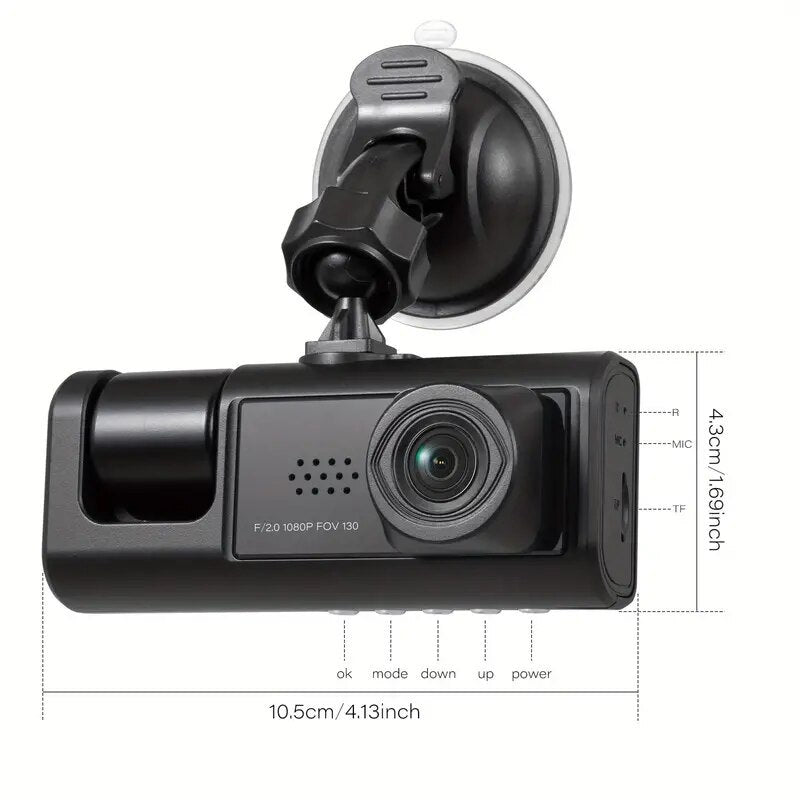 HKM-823763 Three-Lens Night Vision Vehicle Data Recorder for Enhanced Driving Safety