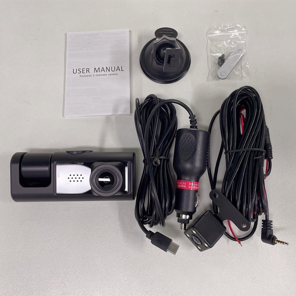 HKM-823763 Three-Lens Night Vision Vehicle Data Recorder for Enhanced Driving Safety