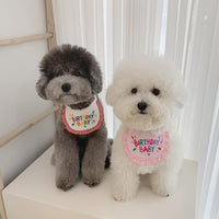 HKM-8238909 Cute Cotton Cat Dog Bib with Adjustable Strap - Red, Yellow, Pink Options