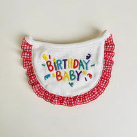 HKM-8238909 Cute Cotton Cat Dog Bib with Adjustable Strap - Red, Yellow, Pink Options