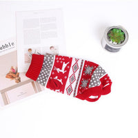 HKM-8239293 Christmas Red Reindeer Knitted Turtleneck Sweater for Dogs
